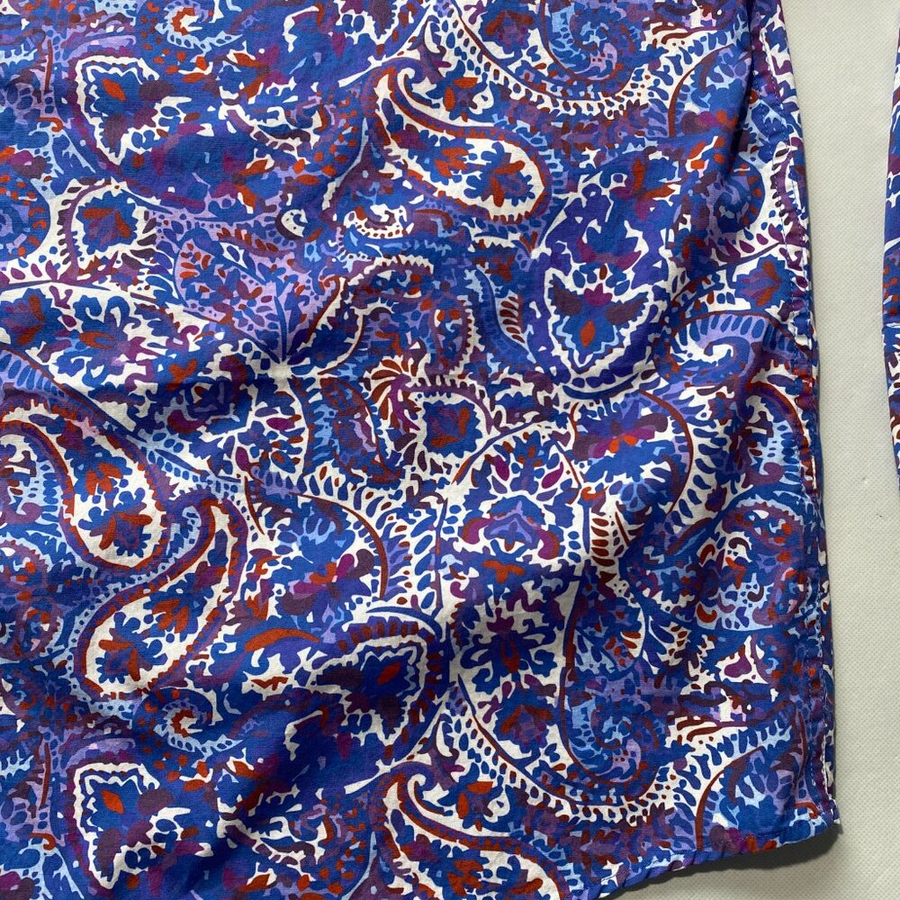 Big & Tall Mens Cremieux Denim Stretch Long Sleeve Button Front Shirt Paisley - Picture 3 of 9